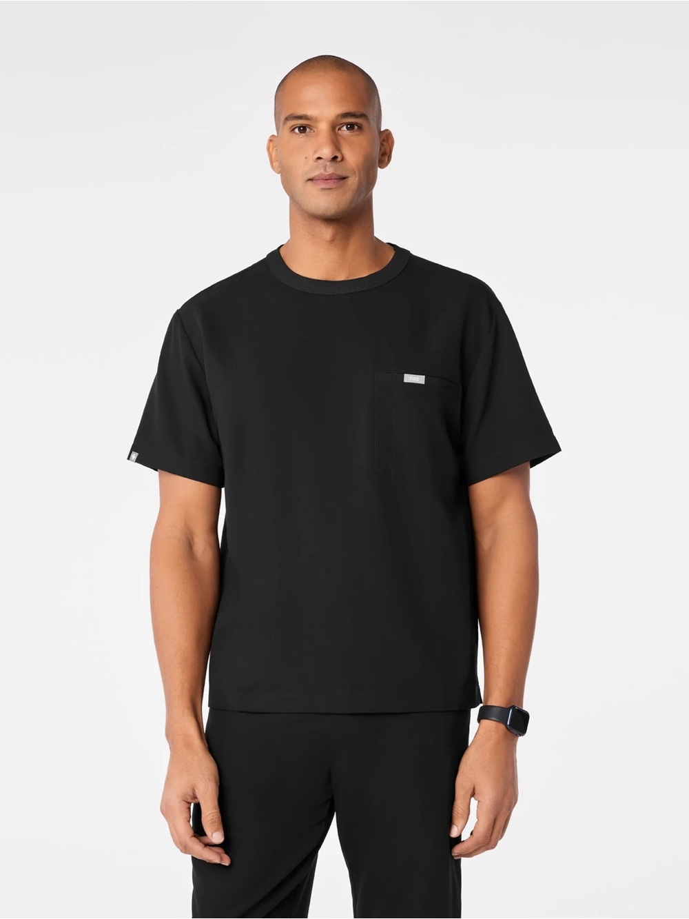 FIGS Easton Relaxed Crewneck Scrub Top Black XS Men’s Unisex FIONx Medical Nurse